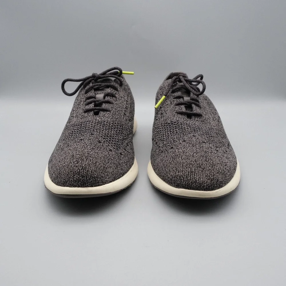 Cole Haan Grand Troy Knit Oxford Mens Grey Lime Knit Wingtip Sneaker 10